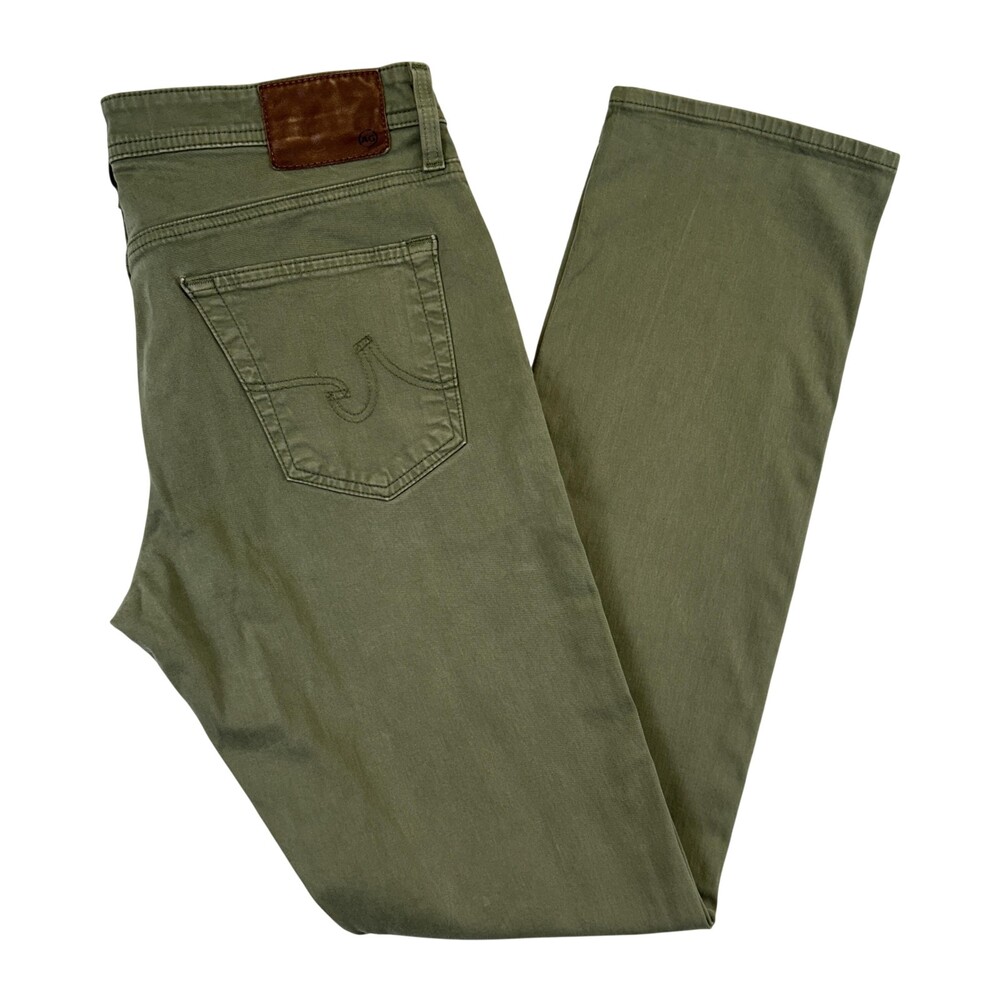AG Adriano Goldschmied Graduate Jeans Mens 32x34 Green Slim Straight Stretch